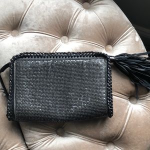 BCBG MaxAzria Black and Silver Evening Bag